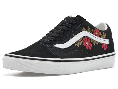 Vans Old Skool Shoes Embroidery Black: Men's 7.5 - Women's 9 Medium, Canvas/leather/suede