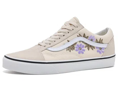 Vans Old Skool Shoes Embroidery: Men's 10.5 - Women's 12 Medium, Canvas/leather/suede In Neutral