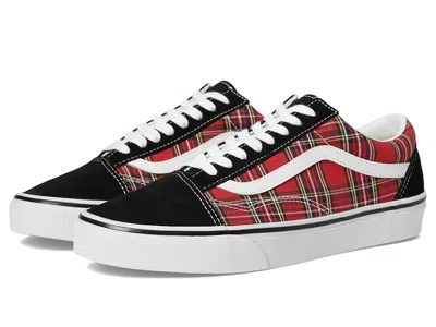 Vans Old Skool Skate Shoes Plaid Red :
