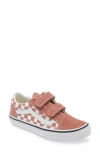 Vans Girls' Little Kids' Old Skool V Casual Shoes In Checkerboard Withered Rose