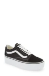 Vans Black Fabric Old Skool Platform Sneakers In Suede/canvas Black/true Whit