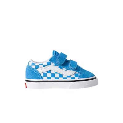 Pre-owned Vans Old Skool V Checkerboard Toddler 'bright Azure Blue' | Infant Size 9