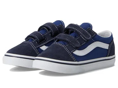 Vans Old Skool V Core (toddler) Kids Shoes Navy : 3 Infant M, Canvas/suede In Blue