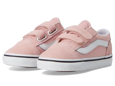 Vans Kids' Old Skool V (infant/toddler) Girls Shoes Powder Pink/true White : 10 Toddler M, Canvas/suede In Multi