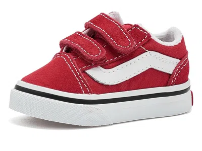 Vans Old Skool V (infant/toddler) Kids Shoes Racing Red/true White: 3.5 Toddler M