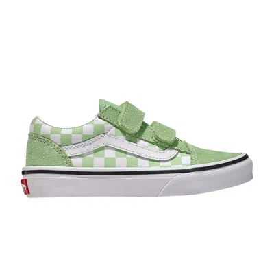 Pre-owned Vans Old Skool V Kids 'checkerboard - Pistachio Green' | Kid's Size 12