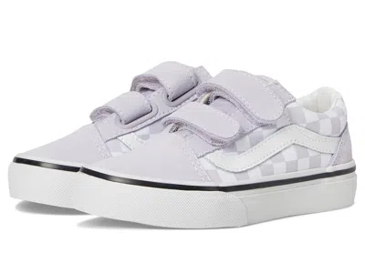 Vans Old Skool V (little Kid) Kid's Shoes Color Theory Checkerboard Lilac Mist : 2.5 Little Kid M, Leathe