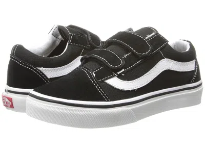 Vans Old Skool V (little Kid/big Kid) Boys Shoes Black/true White : 10.5 Little Kid M, Canvas/suede