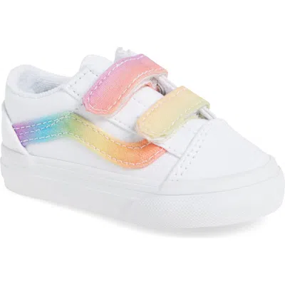 Vans Old Skool V Rainbow Sneaker In Rainbow True White/multi