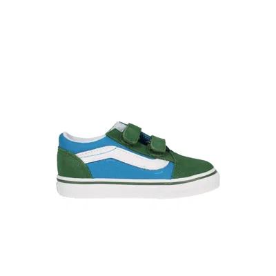Pre-owned Vans Old Skool V Toddler '2 Tone - Mediterranean Blue Greener Pastures' | Infant Size 10