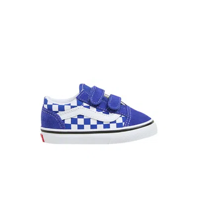 Pre-owned Vans Old Skool V Toddler 'checkerboard - Surf The Web' | Blue | Infant Size 5