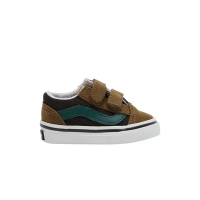 Pre-owned Vans Old Skool V Toddler 'color Block - Brown Green' | Infant Size 4