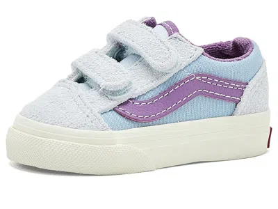 Vans Old Skool V (toddler) Kids Shoes Pop Sidestripe Soft Slate Blue: 8.5 Toddler M, Canvas/suede In Multi