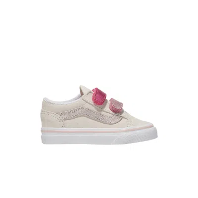 Pre-owned Vans Old Skool V Toddler 'marshmallow Metallic Pink' | Cream | Infant Size 6 In White