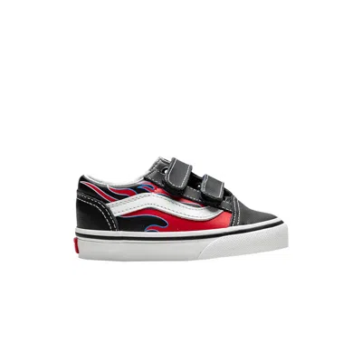Pre-owned Vans Old Skool V Toddler 'moto Flame' | Black | Infant Size 6