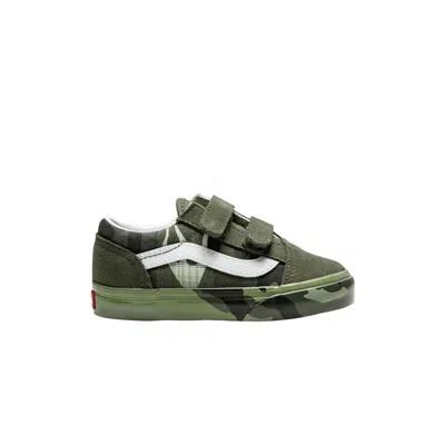 Pre-owned Vans Old Skool V Toddler 'plaid Camo' | Green | Infant Size 7