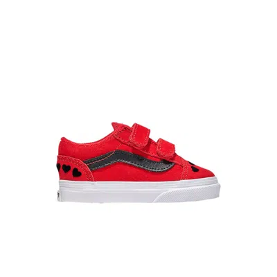 Pre-owned Vans Old Skool V Toddler 'red Heart' | Infant Size 5.5