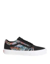 Vans Old Skool Woman Sneakers Black Size 8 Leather, Textile Fibers In Black