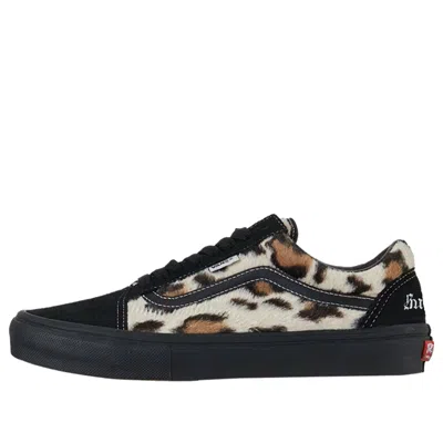 Vans Old Skool X Supreme Shoes 'black White Brown' In Multi