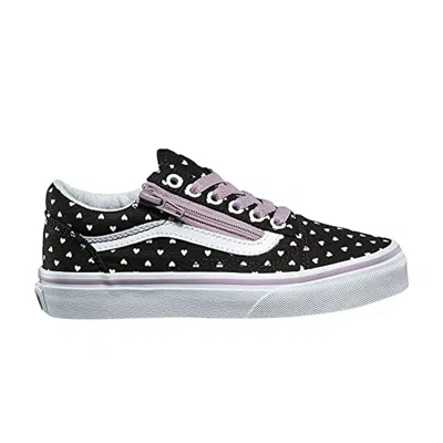 Pre-owned Vans Old Skool Zip Kids 'micro Heart' | Black | Kid's Size 10.5