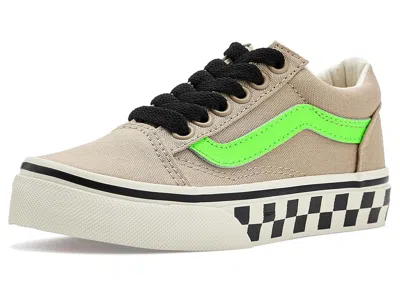 Vans Old Skooltm (little Kid) Kids Shoes Glow Bay Leaf : 1 Little Kid M, Canvas/suede In Neutral
