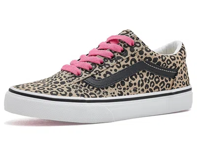 Vans Old Skooltm (little Kid) Kids Shoes Leopard Pop Incense/pink Velvet: 1.5 Little Kid M, Canvas/suede In Animal Print