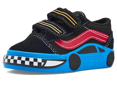 Vans Old Skooltm V Car (infant/toddler) Kid's Shoes Black/blue : 7.5 Toddler M, Canvas/suede In Multi