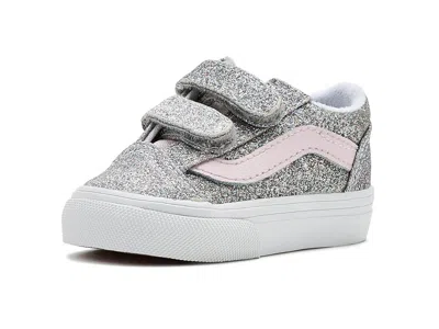 Vans Old Skooltm V (infant/toddler) Kid's Shoes Glitter Silver/pale Petal: 2 Infant M