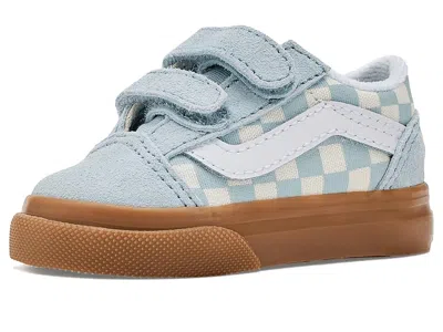 Vans Old Skooltm V (infant/toddler) Kid's Shoes Gum Check Dawn Mist : 7.5 Toddler M, Canvas/suede In Multi