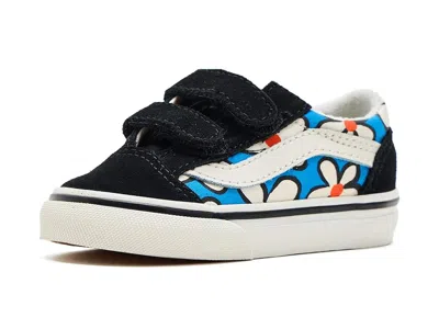 Vans Old Skooltm V (infant/toddler) Kid's Shoes Painted Floral Bright Azure : 7.5 Toddler M, Canvas/suede