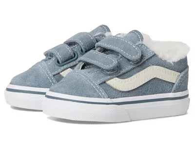 Vans Old Skooltm V (infant/toddler) Kid's Shoes Suede Sherpa Stormy Weather : 10 Toddler M, Canvas/suede In Blue