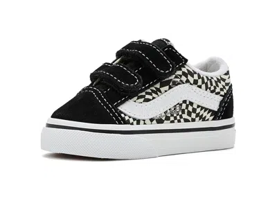 Vans Old Skooltm V (infant/toddler) Kid's Shoes  Warp Black/marshmallow/multi: 3.5 Toddler M