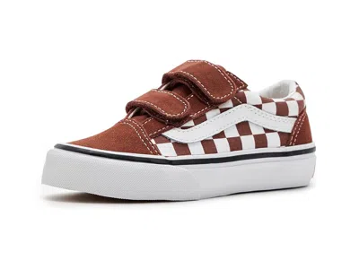 Vans Old Skooltm V (little Kid) Kids Shoes Color Theory Checkerboard Rust : 11.5 Little Kid M, Canvas/sue In Brown