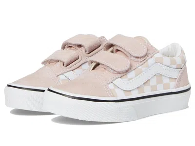 Vans Old Skooltm V (little Kid) Kids Shoes Color Theory Checkerboard Sepia Rose : 2.5 Little Kid M, Canva In Pink