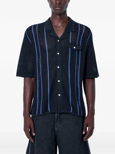 Vans Open-knit Short-sleeve Shirt In Blue