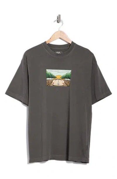 Vans Orchard Lane Cotton Graphic T-shirt In Gray