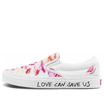 Vans Otw Gallery Classic Slip-on 'pink Blue' In White