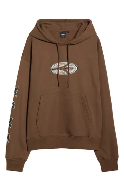 Vans Oval Blaster Fleece Pullover Hoodie In Brown