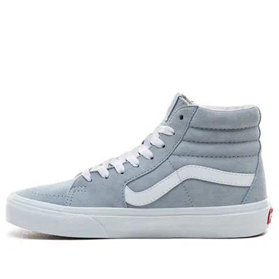 Vans Pig Suede Sk8-hi Skate High Sneakers Shoes Light Blue In Gray