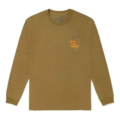 Vans Pocket Printed Casual Long Sleeve T-shirt 'tan' In Brown