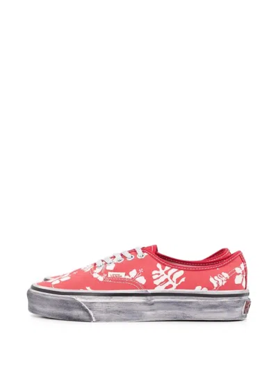 Vans Premium Authentic Floral-print Sneakers In Red