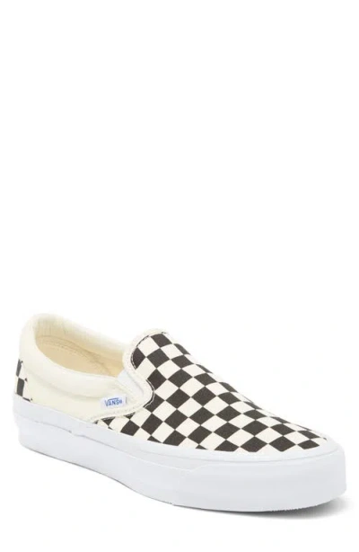 Vans Women's Classic Checkerboard Slip-on Sneaker In Black/off White, Women's At Urban Outfitters