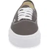 Vans Man Sneakers Black Size 7 Soft Leather, Textile Fibers In Gunmetal