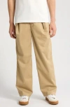 Vans Premium Badlands Pleated Cotton Chinos In Yellow