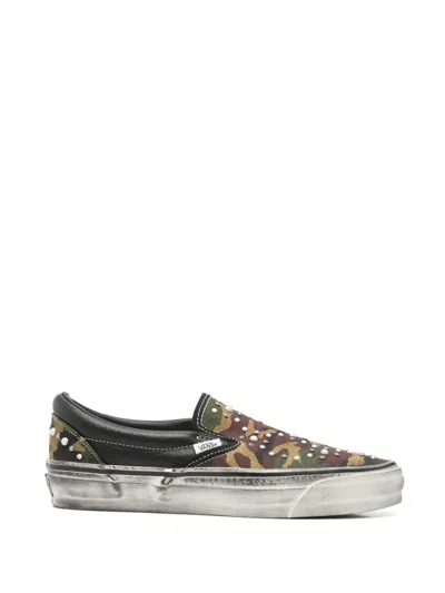 Vans Lx Classic Slip-on 98 Canvas And Leather Sneakers With All-over Metal Beads In Multi