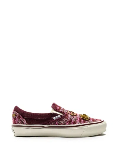 Vans Premium Classic Charm-embellished Sneakers In Burgundy