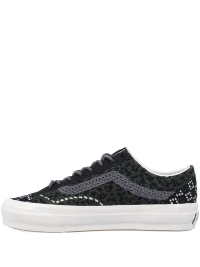 Vans Premium Old Skool Patterned-knit Low-top Sneakers In Black