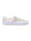 Vans Classic Checkerboard Slip On Sneakers Checkerboard Eucalyptus In Animal Print