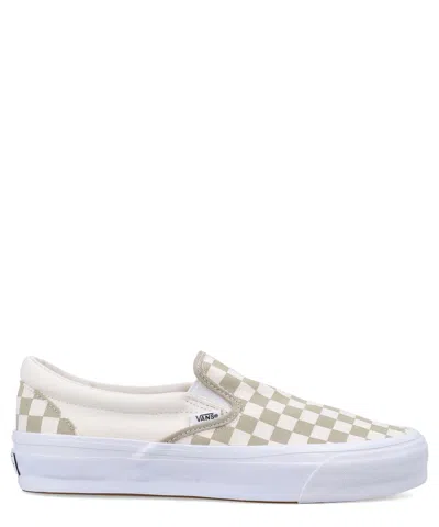 Vans Classic Checkerboard Slip On Sneakers Checkerboard Eucalyptus In Animal Print