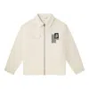 Vans Printing Embroidered Lapel Zipper Long Sleeves Jacket Unisex White In Neutral